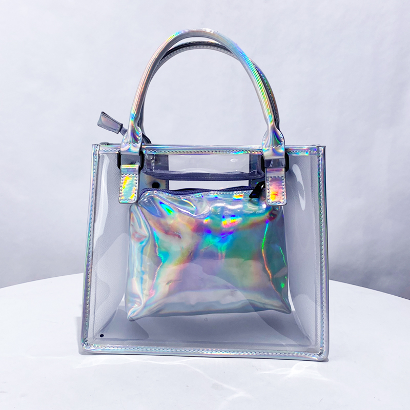 Women Bags On Sale - โปร่งใสวุ้นคอมโพสิตกระเป๋าผู้หญิงLuxury Designerกระเป๋าถือกระเป๋า2025ใหม่แฟชั่นLaser Beachไหล่Crossbody