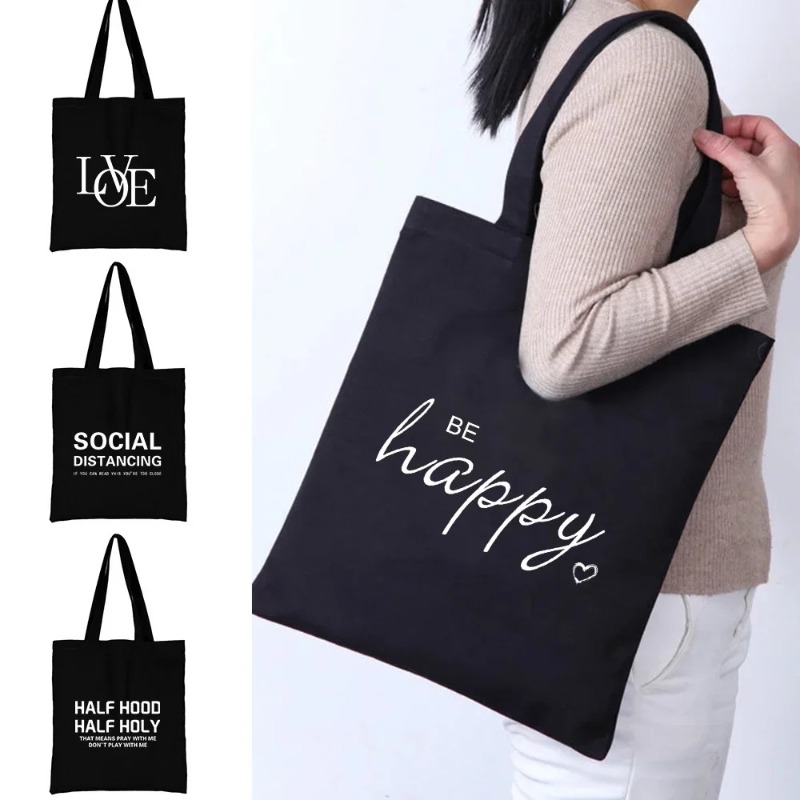 Women'S Work Bags Tote - กระเป๋าถือสะพายไหล่ลายแมวสีส้มการ์ตูนน่ารัก สีดำ ความจุมาก เหมาะสำหรับทำงาน วันหยุด ช้อปปิ้ง