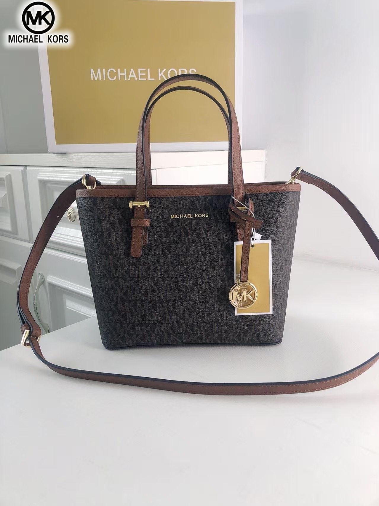Women'S Bags Michael Kors - กระเป๋าสะพายข้างและสะพายไหล่แฟชั่นผู้หญิงระดับไฮเอนด์ MICHAEL KORS รุ่น 2026 กระเป๋าถือลายดอกไม้คลาสสิก