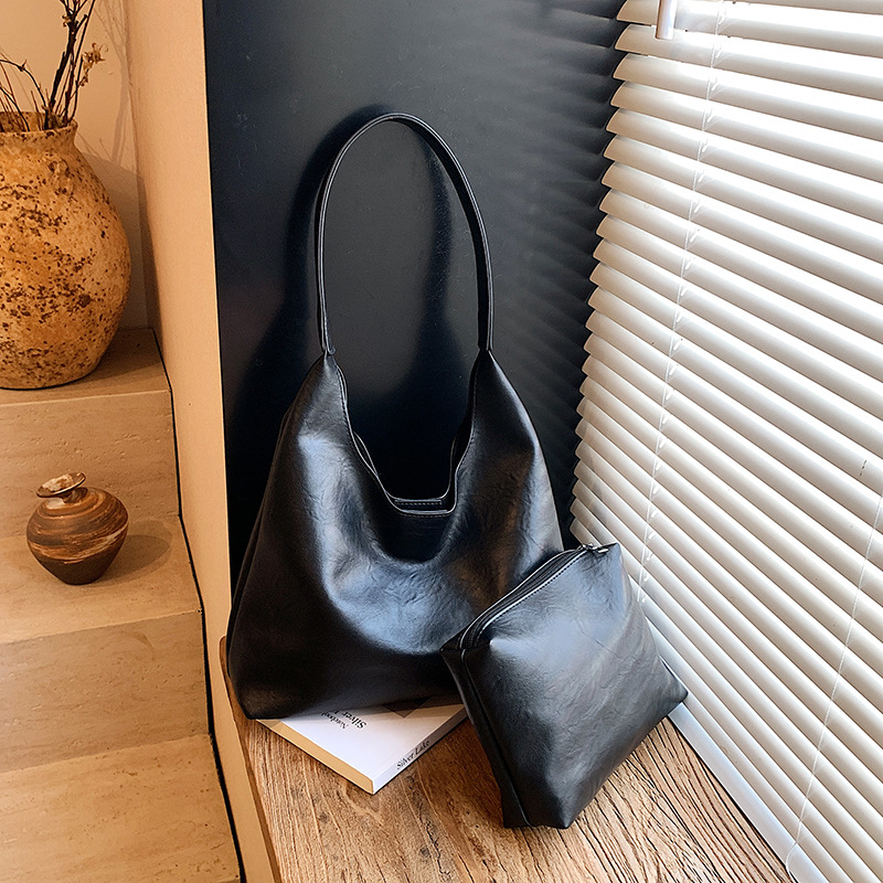 Women'S Work Bags Tote - กระเป๋าสะพายไหล่ผู้หญิงทรงเรโทรเรียบง่ายขนาดใหญ่ รุ่นใหม่ปี 2026 น้ำหนักเบา ใช้ได้ทุกวัน มีหลายช่องสำหรับช้อปปิ้ง