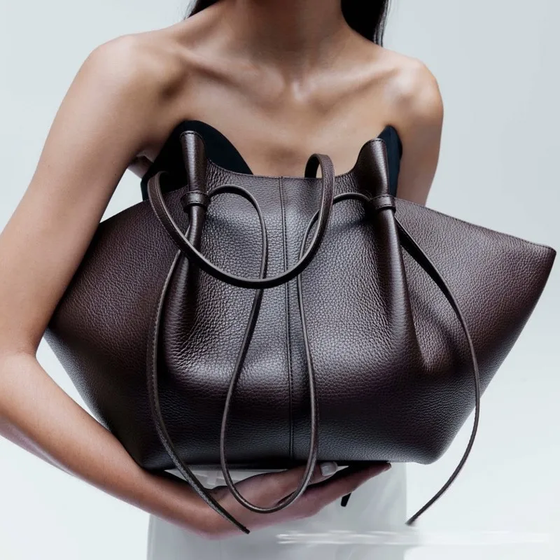 Women'S Work Bags Tote - กระเป๋าหนังสะพายไหล่ทรง Dumpling สำหรับผู้หญิง กระเป๋าถือ Hobo ขนาดใหญ่