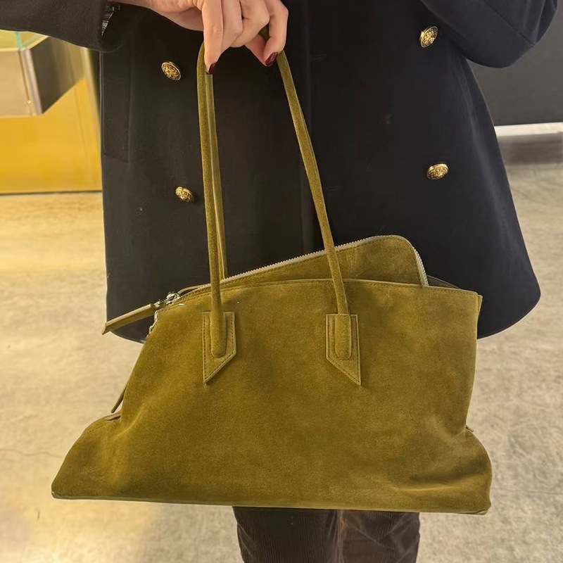 Women Hand Bags Sale - กระเป๋าโท้ทสะพายไหล่หนังกลับดีไซน์เฉพาะตัวสไตล์เรโทรใหม่ ความจุเยอะ แฟชั่นผู้หญิง ขายดี