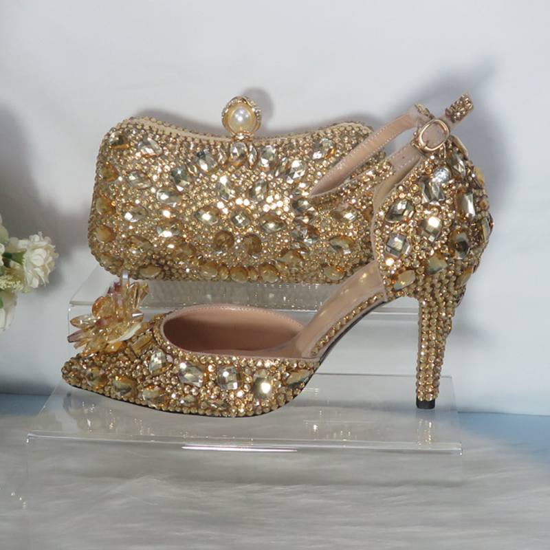 2021 ใหม่คริสตัลสีทอง Bridals  - Women Bags Golden บทวิจารณ์และราคา