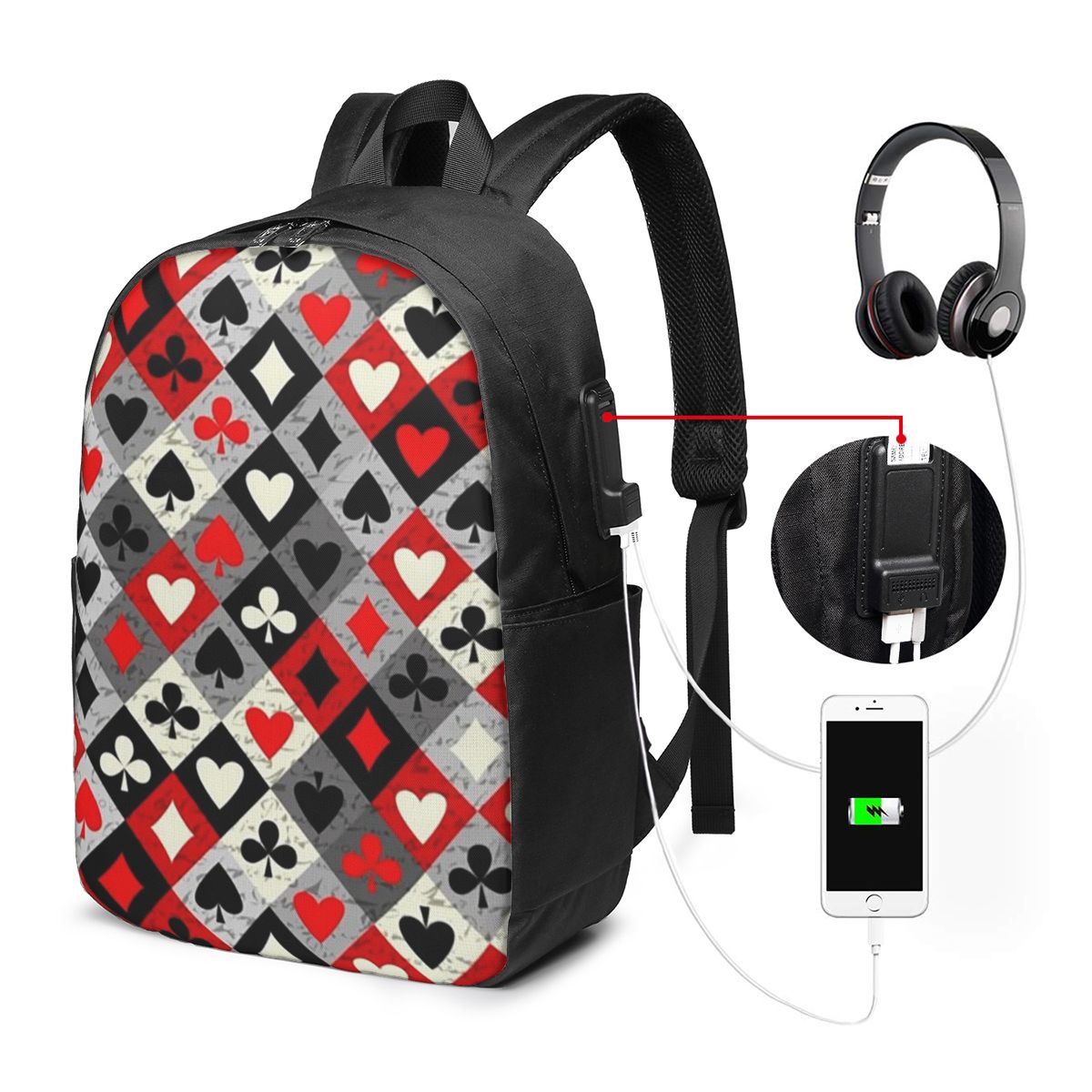 กระเป๋าเป้สะพายหลังลายไพ่โป๊กเ - Woman In Bag บทวิจารณ์และราคา