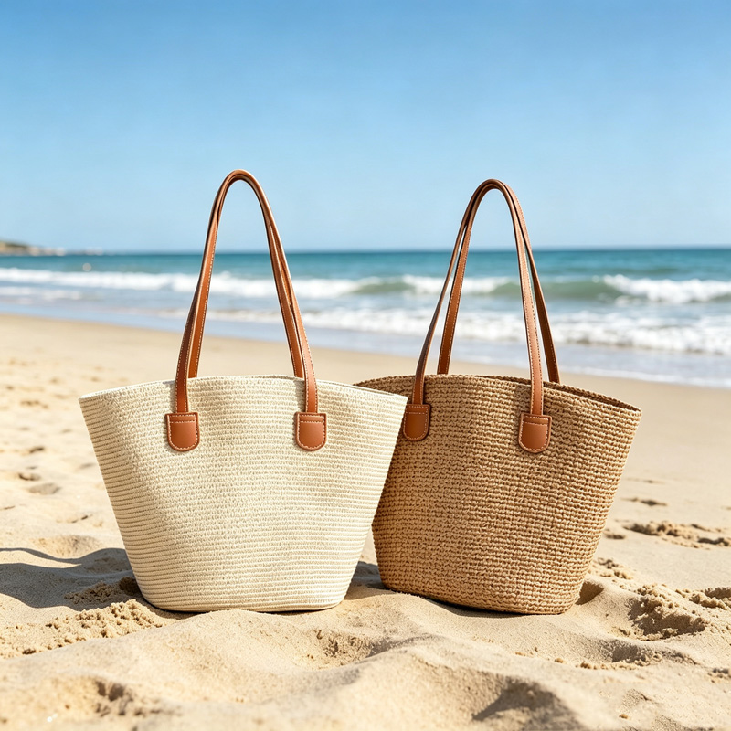 CLAREGQI กระเป๋าโท้ทสานสีพื้นส - Women Bags Large บทวิจารณ์และราคา