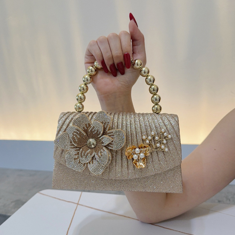 กระเป๋าถือสำหรับงานเลี้ยงรูปดอ - Women Bags Golden บทวิจารณ์และราคา