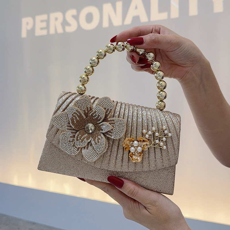 กระเป๋าถือสำหรับงานเลี้ยงรูปดอ - Women Bags Golden บทวิจารณ์และราคา